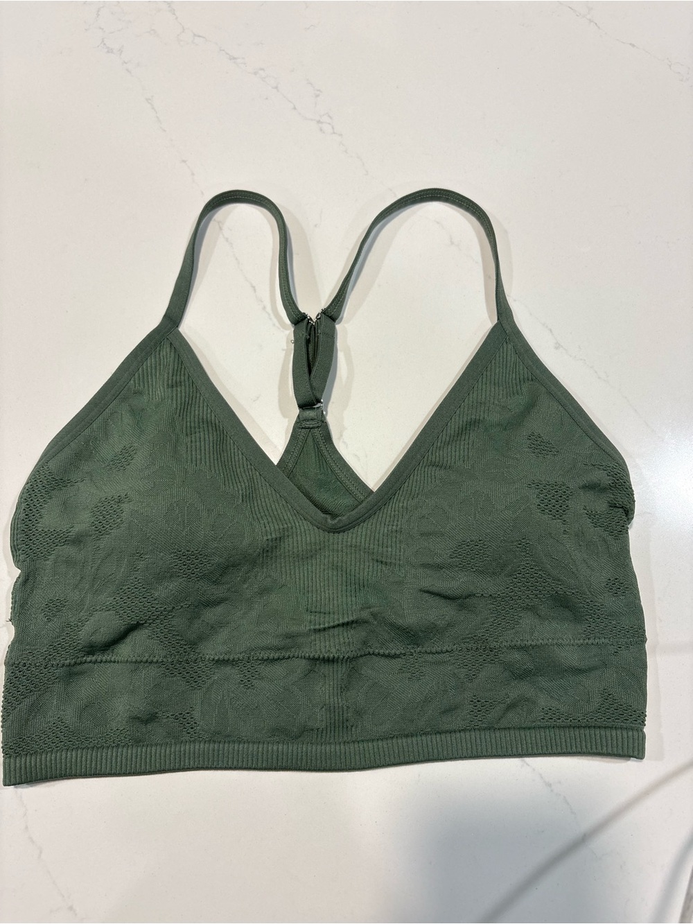 WMNS Aerie Olive Green Racerback Sports Bralette Sz Large